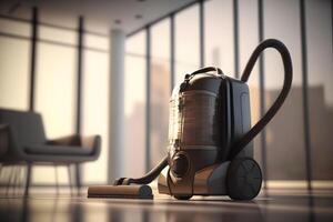 vacuum cleaner in the house cleaning concept. Neural network photo