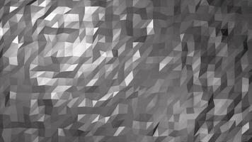 Abstract gray silver looped seamless low poly triangular mesh background, 4k video, 60 fps video