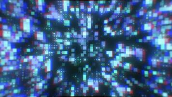 abstrait bleu futuriste salut-technologie énergie particules points et carrés magique brillant embrasé Contexte video