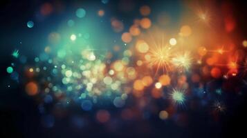 A blurred independense day, divine sky abstract background with bokeh glow, Illustration, photo