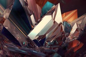 Beautiful abstract background of colored crystals. Neural network photo