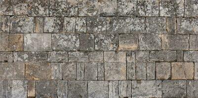 Texture of stone wall with many big brown stones photo