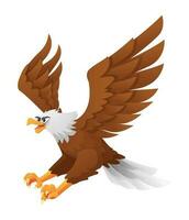Cartoon eagle illustration isolated on white background vector