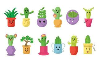 cactus and succulent icon element vector