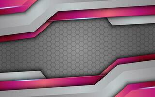 abstract background modern overlapped dark hexagon with glowing pink effect vector