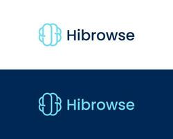H with Browser modern logo design vector