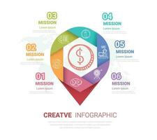 Circle Infographic thin line design and 6 options or steps, Can be used for presentations banner, workflow layout, process diagram, flow chart. vector