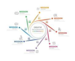 Circle Infographic thin line design and 8 options or steps. Infographics for business concept. vector