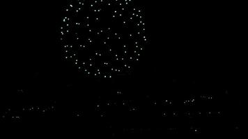 Fireworks flashing in the night sky. video