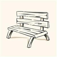 Bench Doodle, a hand drawn vector doodle illustration of a bench.