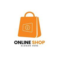 Online shop logo design vector template