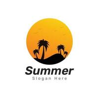 Summer logo design vector template