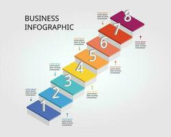 nivel modelo para infografía para presentación para 8 elemento vector