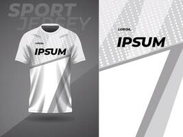 white gray sports jersey football and soccer, jersey racing, gaming, motocross, cycling, running vector