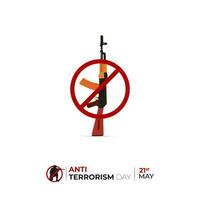 National Anti Terrorism Day Social Media Post vector