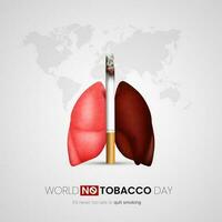 mundo No tabaco día. el concepto de dejar de fumar conciencia vector