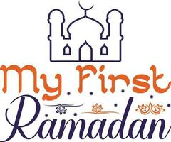 mi primero Ramadán camiseta diseño vector
