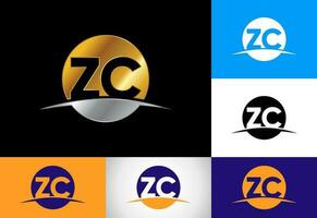 Initial Letter Z C Logo Design Vector. Graphic Alphabet Symbol For Corporate Business Identity vector