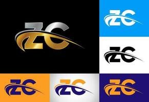 Initial Letter Z C Logo Design Vector. Graphic Alphabet Symbol For Corporate Business Identity vector