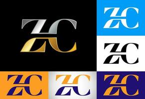 Initial Letter Z C Logo Design Vector. Graphic Alphabet Symbol For Corporate Business Identity vector