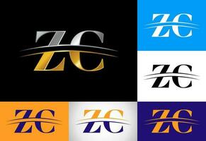 Initial Letter Z C Logo Design Vector. Graphic Alphabet Symbol For Corporate Business Identity vector