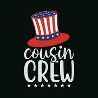 Instant Message - Cousin Crew July 4Th - Toddler and Youth Short Sleeve vector