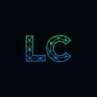 Abstract letter LC logo design with line dot connection for technology and digital business company. vector