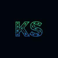 Abstract letter KS logo design with line dot connection for technology and digital business company. vector