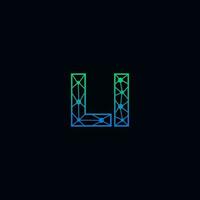 Abstract letter LI logo design with line dot connection for technology and digital business company. vector