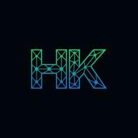 Abstract letter HK logo design with line dot connection for technology and digital business company. vector