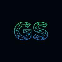 Abstract letter GS logo design with line dot connection for technology and digital business company. vector