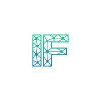 Abstract letter IF logo design with line dot connection for technology and digital business company. vector