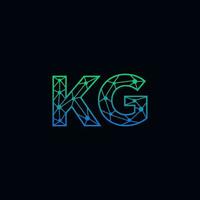 Abstract letter KG logo design with line dot connection for technology and digital business company. vector