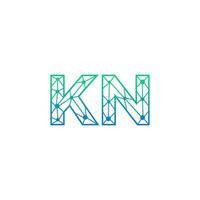 Abstract letter KN logo design with line dot connection for technology and digital business company. vector