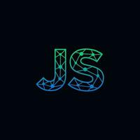 resumen letra js logo diseño con línea punto conexión para tecnología y digital negocio compañía. vector