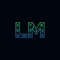 Abstract letter LM logo design with line dot connection for technology and digital business company. vector