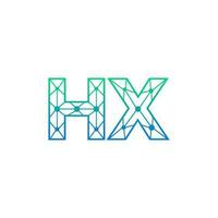 resumen letra hx logo diseño con línea punto conexión para tecnología y digital negocio compañía. vector