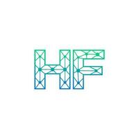 Abstract letter HF logo design with line dot connection for technology and digital business company. vector