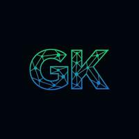 resumen letra G k logo diseño con línea punto conexión para tecnología y digital negocio compañía. vector