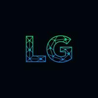 resumen letra lg logo diseño con línea punto conexión para tecnología y digital negocio compañía. vector