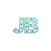 Abstract letter JB logo design with line dot connection for technology and digital business company. vector