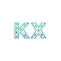 Abstract letter KX logo design with line dot connection for technology and digital business company. vector