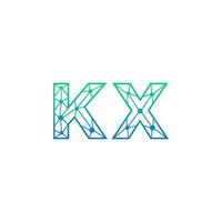 Abstract letter KX logo design with line dot connection for technology and digital business company. vector