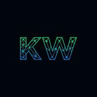 Abstract letter KW logo design with line dot connection for technology and digital business company. vector