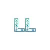resumen letra ll logo diseño con línea punto conexión para tecnología y digital negocio compañía. vector