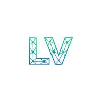 resumen letra lv logo diseño con línea punto conexión para tecnología y digital negocio compañía. vector