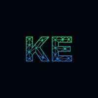 Abstract letter KE logo design with line dot connection for technology and digital business company. vector