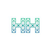 Abstract letter HH logo design with line dot connection for technology and digital business company. vector