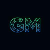 Abstract letter GM logo design with line dot connection for technology and digital business company. vector