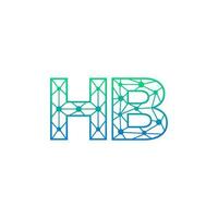 Abstract letter HB logo design with line dot connection for technology and digital business company. vector